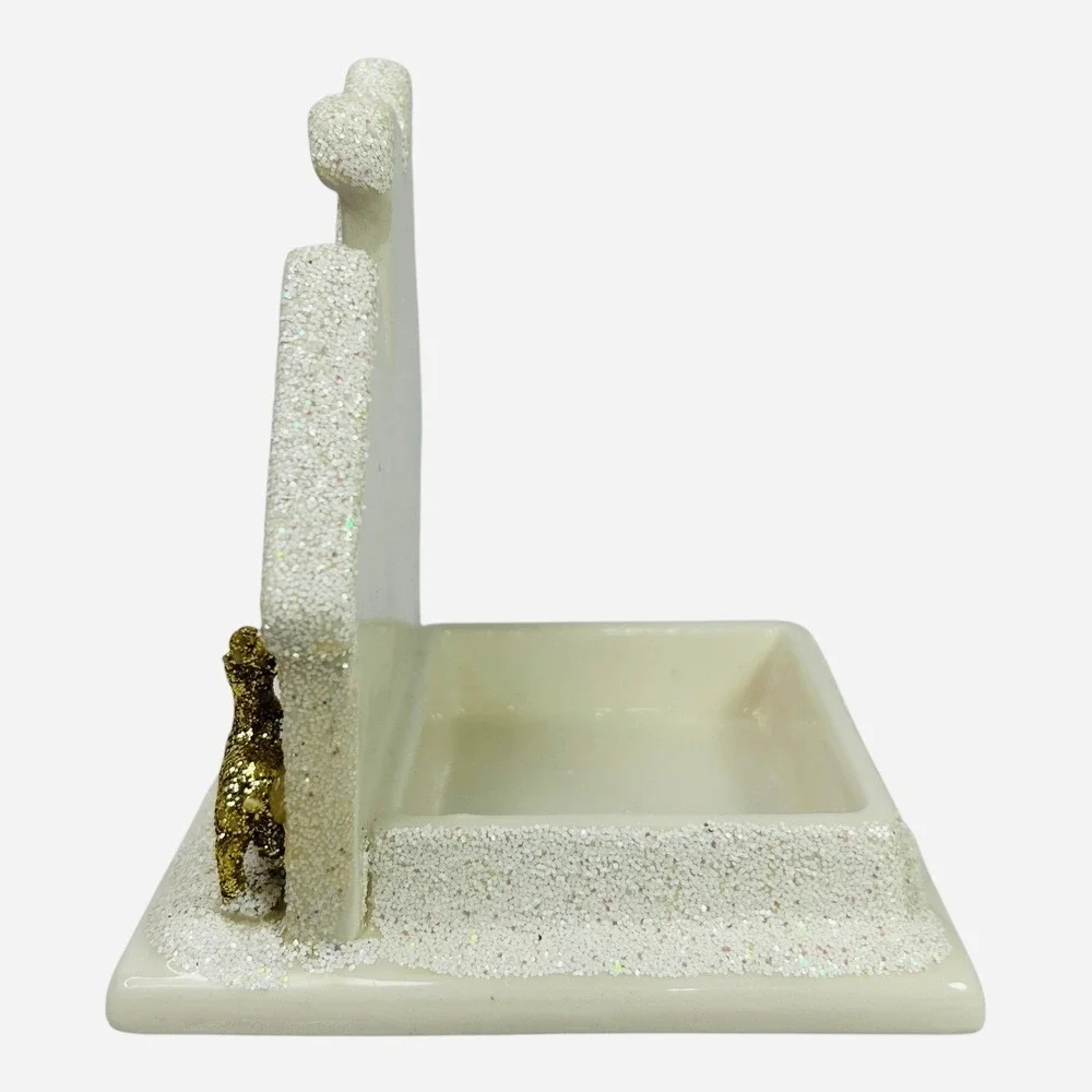 Bath & Body Works Candle Holder Holiday House with Snowman Reindeer & Pink Tree